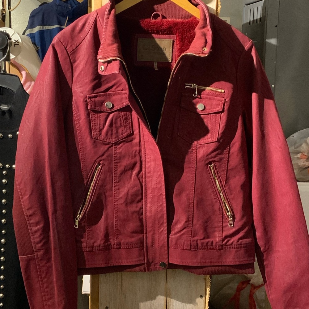 Ci Sono Women's Burgundy Utility Jacket Size XL